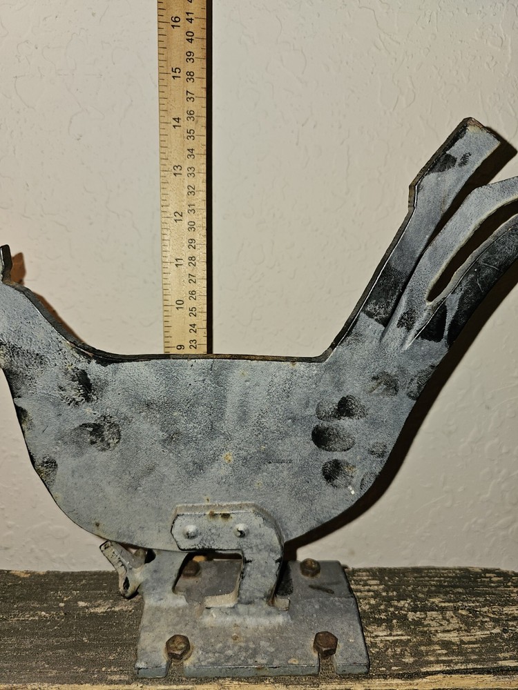 Antique Original Sheet Iron Rooster BootScraper-Mounted On RailRoad...