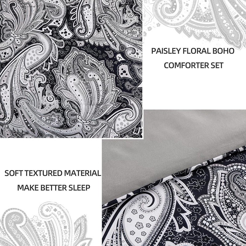 Boho Paisley Comforter Set 7 Piece Soft Microfiber Bedding Elegant Design New