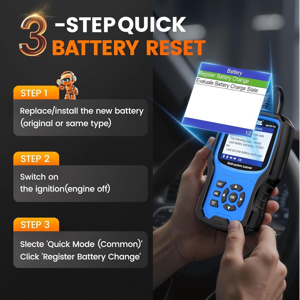 ANCEL BM700 Fit for BMW Scanner ABS Battery Registration Code Reader Diagnostic