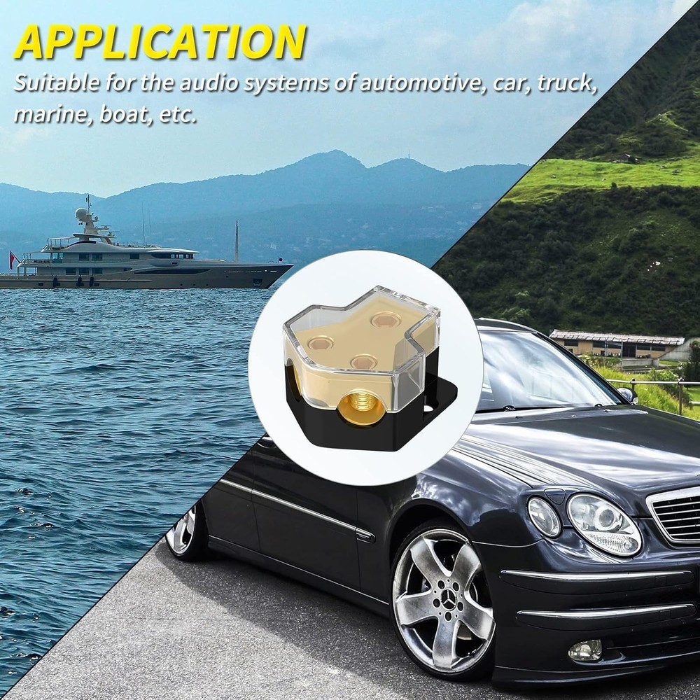 12V Power Distribution Block Car Audio 2 Way Ground Distribution Block 0/2/4 ...