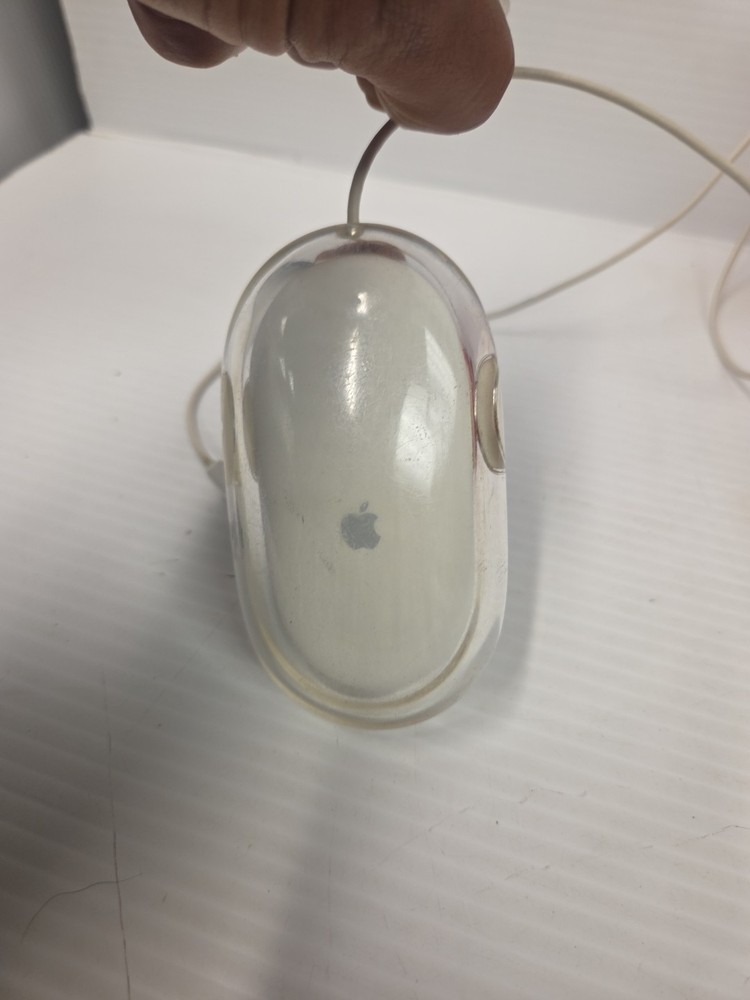 Apple Mac Pro Mouse Genuine Wired Optical M5769 Clear White