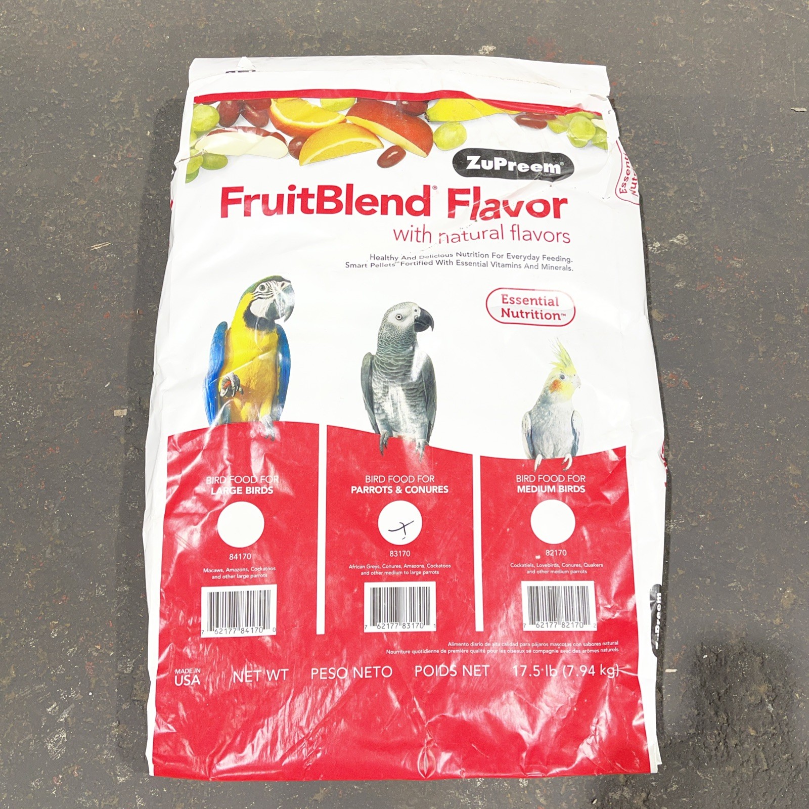 Zupreem FruitBlend 17.5 Pound FRESH Pellets Food Parrot Fruit Blend Medium Large