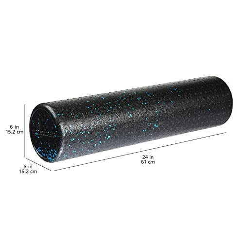 Amazon Basics High Density Foam Roller for Exercise 24 Inch, Blue Speckled