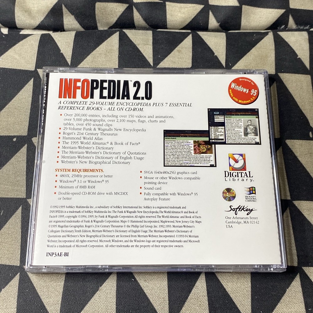 InfoPedia 2.0 Pc Computer CD-Rom Educational Learning Teaching Informational