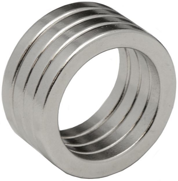 4 Neodymium Magnets 1 x 3/4 x 1/8 inch Ring N48