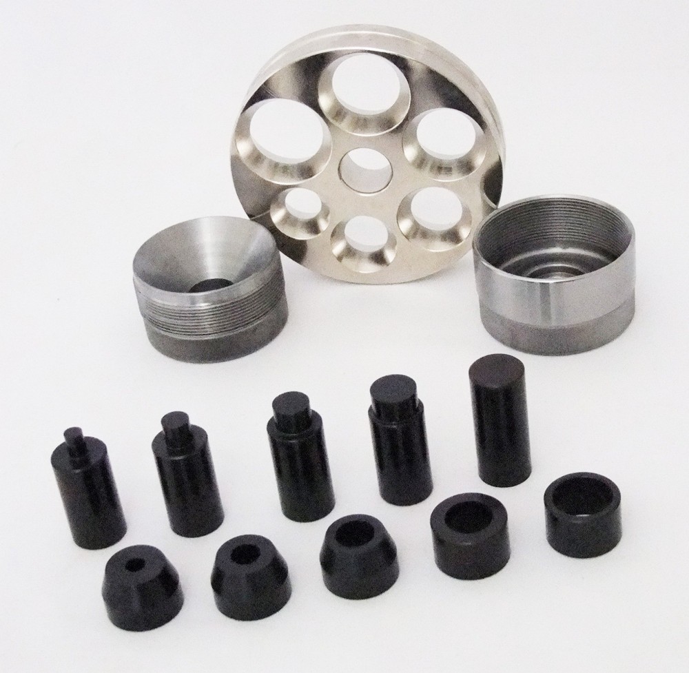 Big Self Centering Coin Ring Hole Punch Set, No Spacers With Reducing Plate