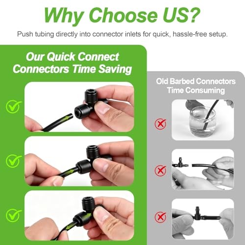 30 PCS Quick Connect Drip Irrigation 1/4" Tee Fitting, 1/4" Quick Connect Tee