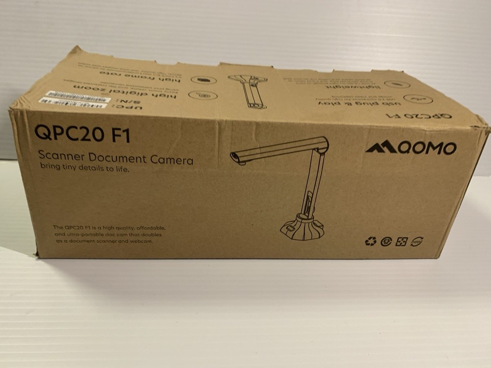 QOMO QPC20 Portable 8MP Document Camera Scanner Foldable Lightweight Affordable
