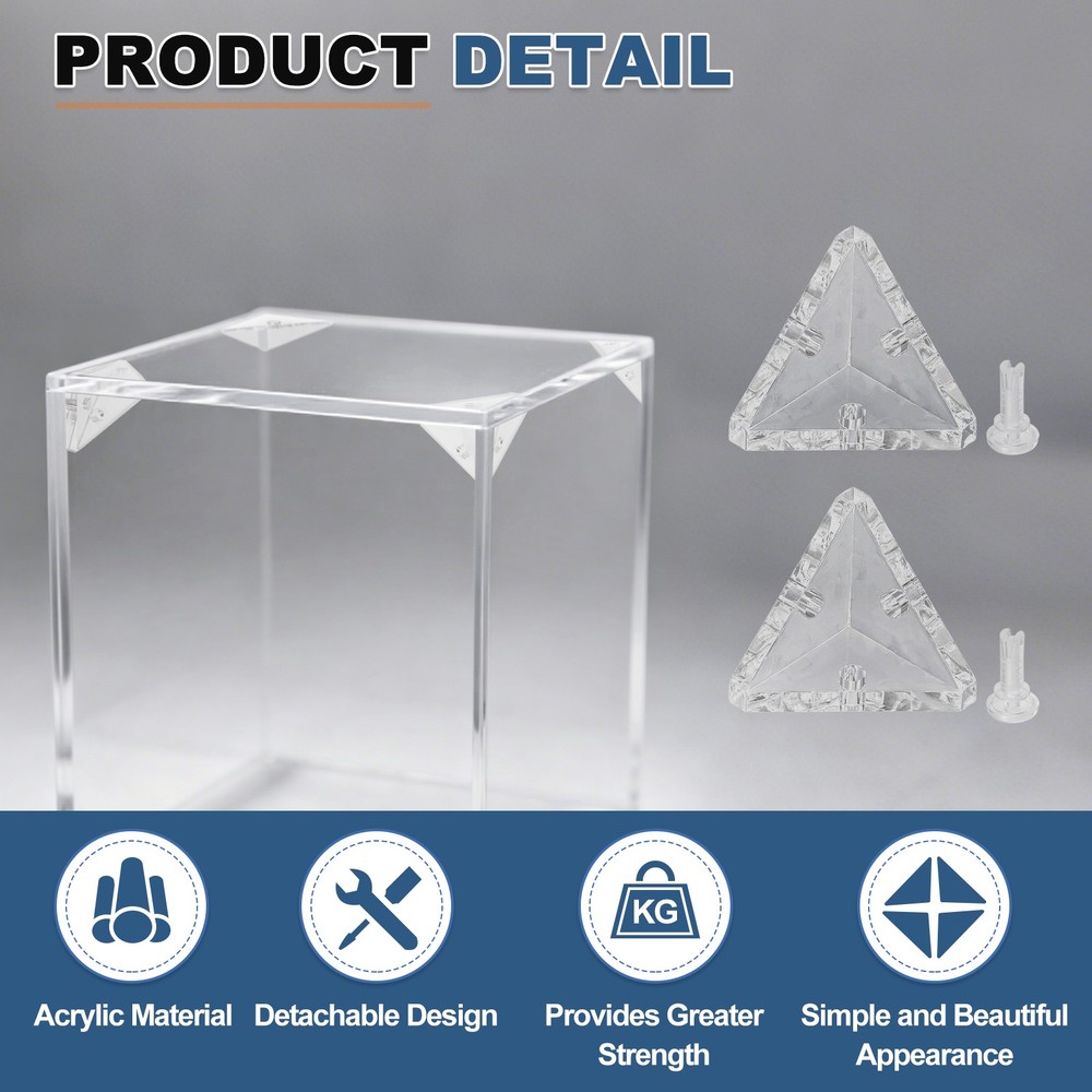 24pcs acrylic corner bracket, triangular corner connector with rivets