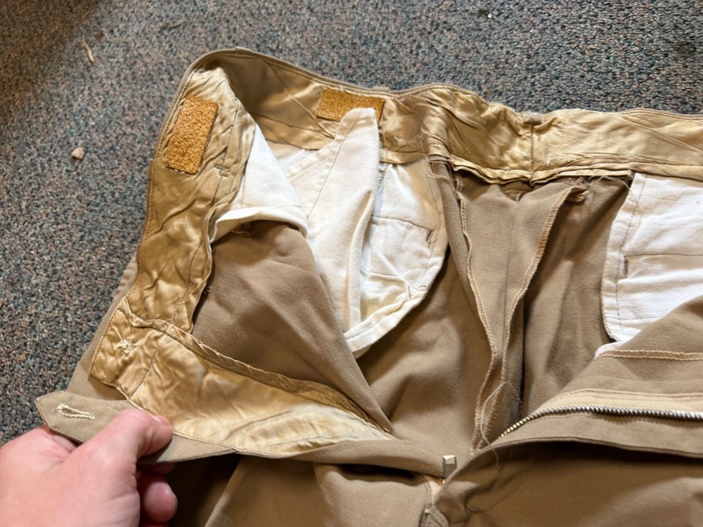 ORIGINAL WWII US ARMY OFFICER CLASS A "KHAKI" TROUSERS- MEDIUM 34 WAIST