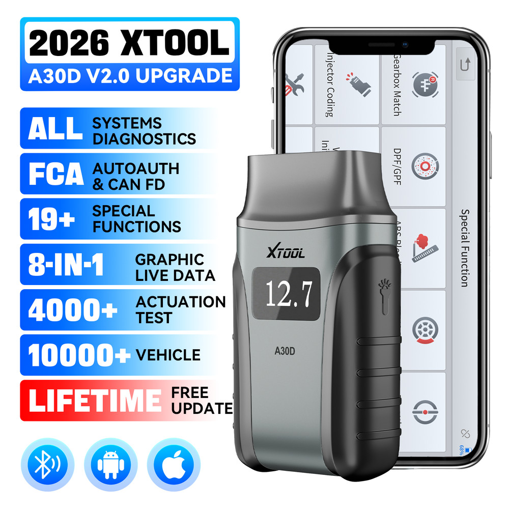 XTOOL A30D OBD2 Scanner Bidirectional Scan Diagnostic Tool Full System Bluetooth