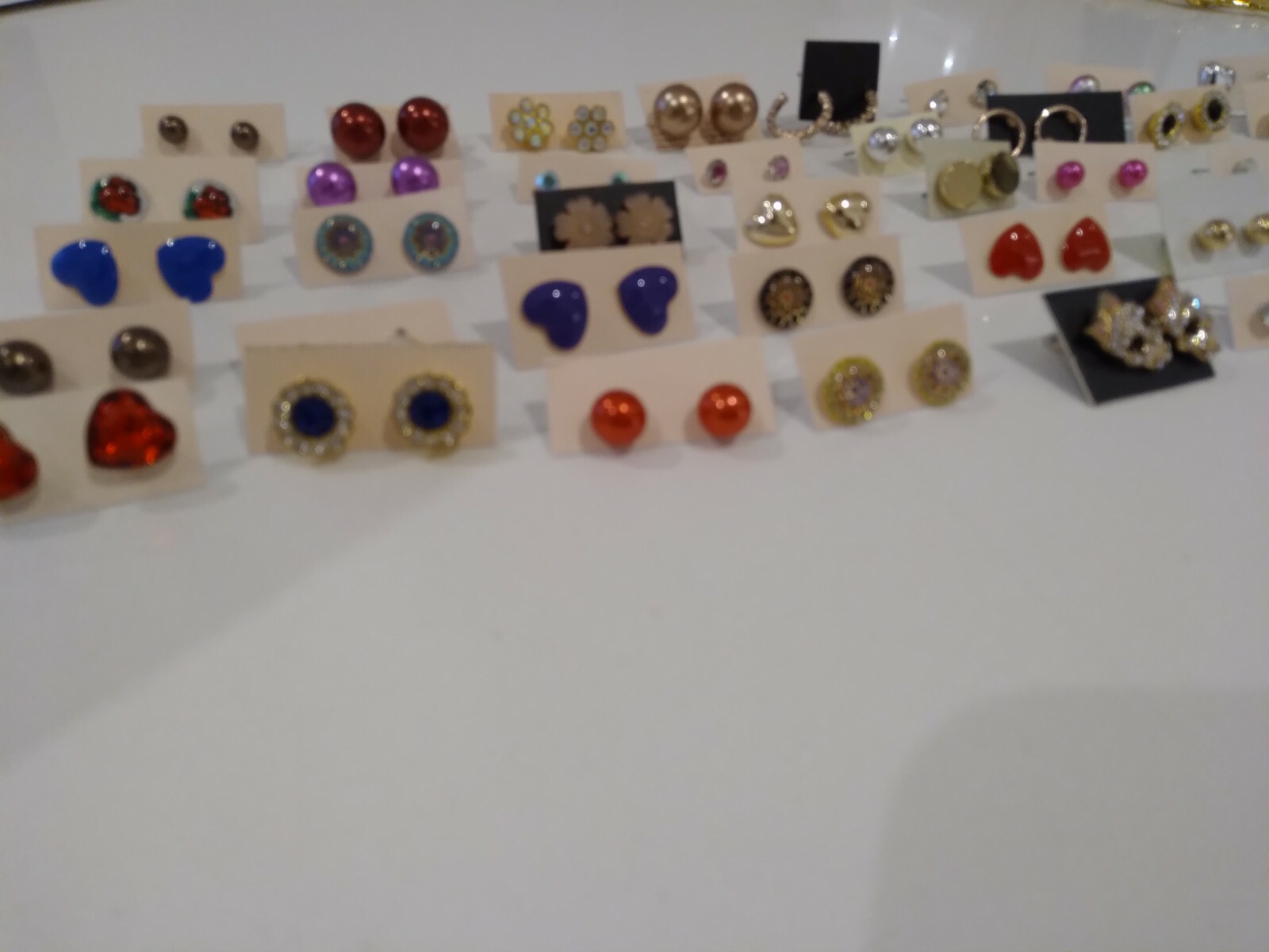 Wholesale Lot of 50 Pairs of Assorted Stud Earrings New Bling Glam