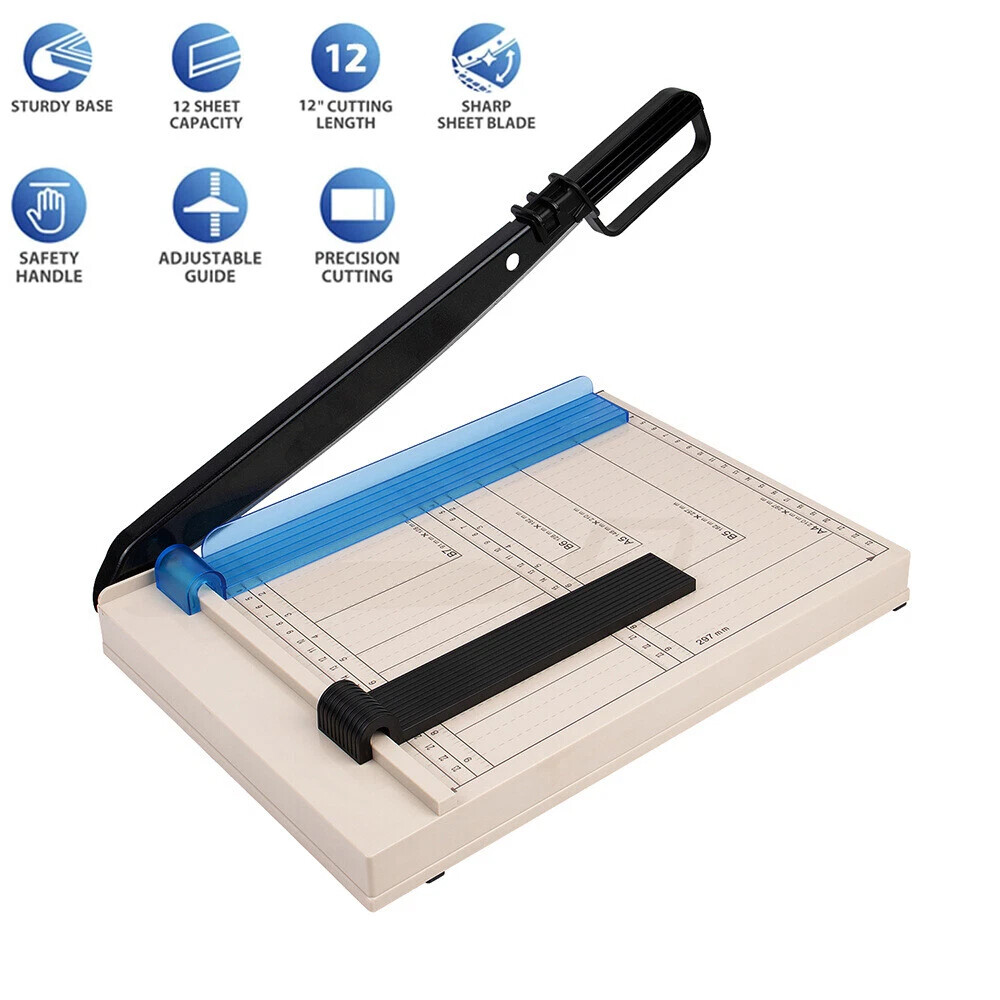 Paper Cutter A4 Paper Trimmer 12”Cut Length 12 Sheet Capacity for Home & Office