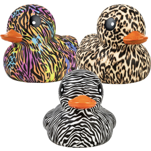 6" Rubber Ducks - Animal Prints, Dippin Dots, Splash Rainbow, & Animal Confetti