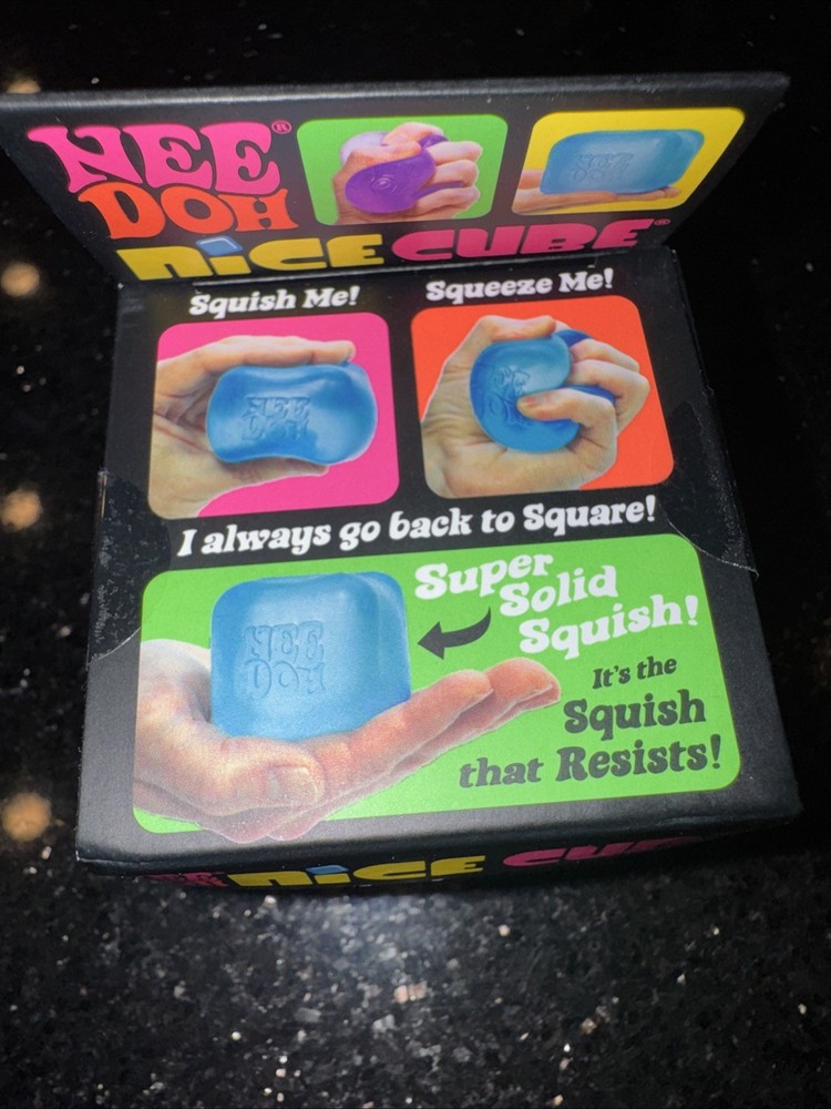 NeeDoh Nice Cube Blue Squishy Sensory Toy Nee Doh Nice Cube Blue Guar Authentic