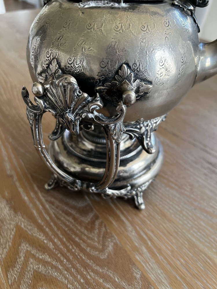 JD & Co Tea Pot Spirit Kettle Burner Wick Silver Plate