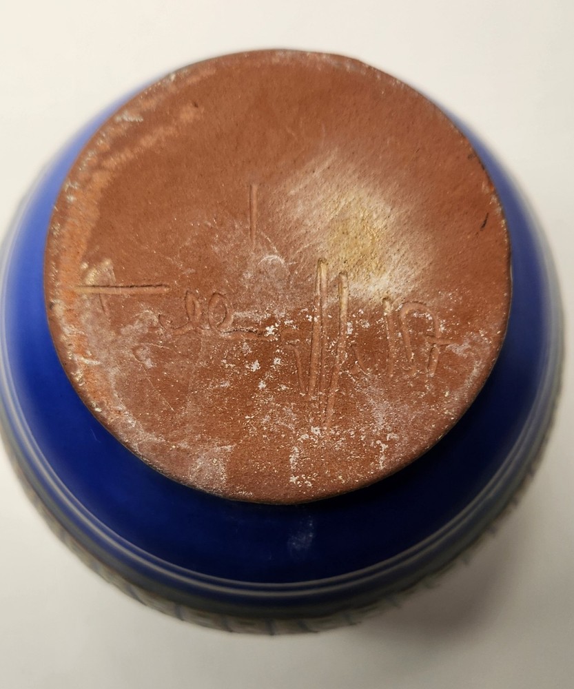 Blue Tellingsted Folklore Pitcher/Vase From Germany