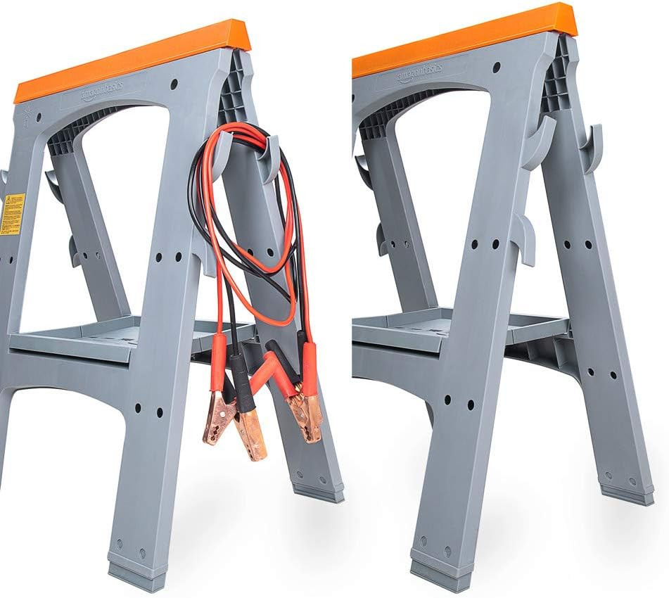 Rectangular Folding Sawhorse, Collapsible, Folds Flat, 900 Pound Capacity, Set o