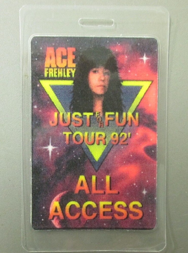 Ace Frehley backstage pass laminated Just For Fun Tour '92 ! All Access