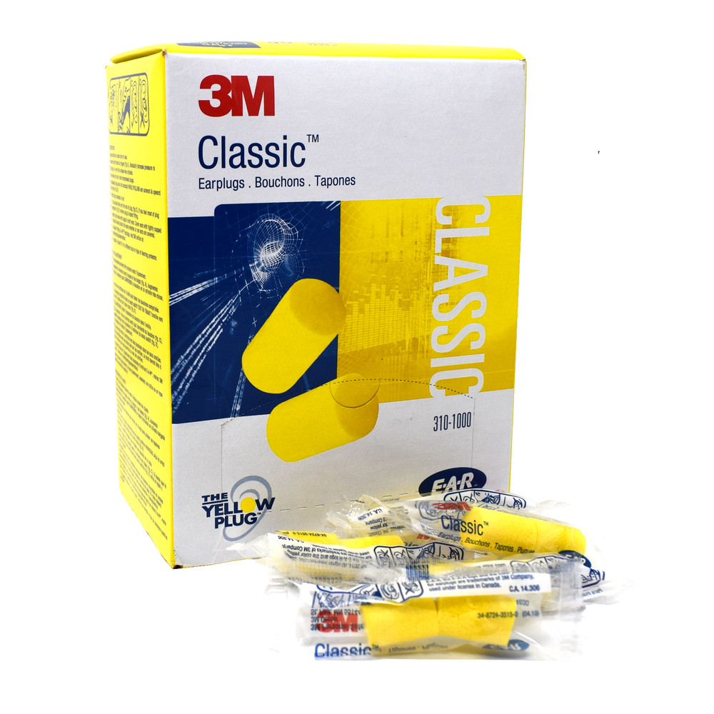 3M Classic Ear Plugs, Uncorded, Individually Wraped, 29 dB