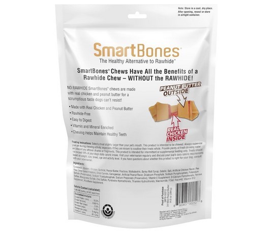 SmartBones Mini Chews With Real Peanut Butter 24 Count