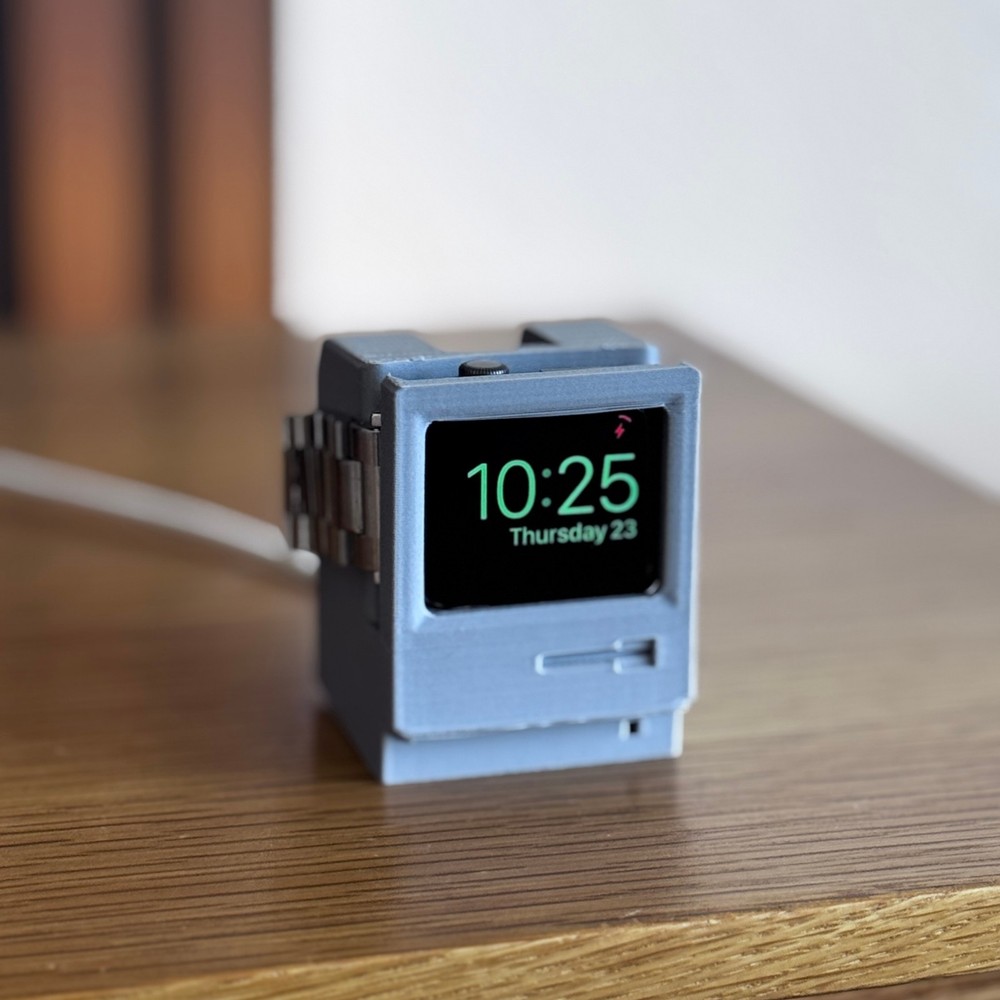 Retro Macintosh Apple Watch Stand Dock Matte Gray