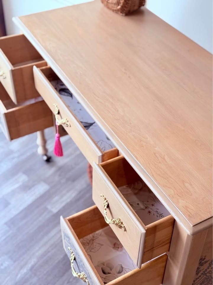Vintage Solid Maple Desk | Vanity | Entryway Console | Home Office Desk