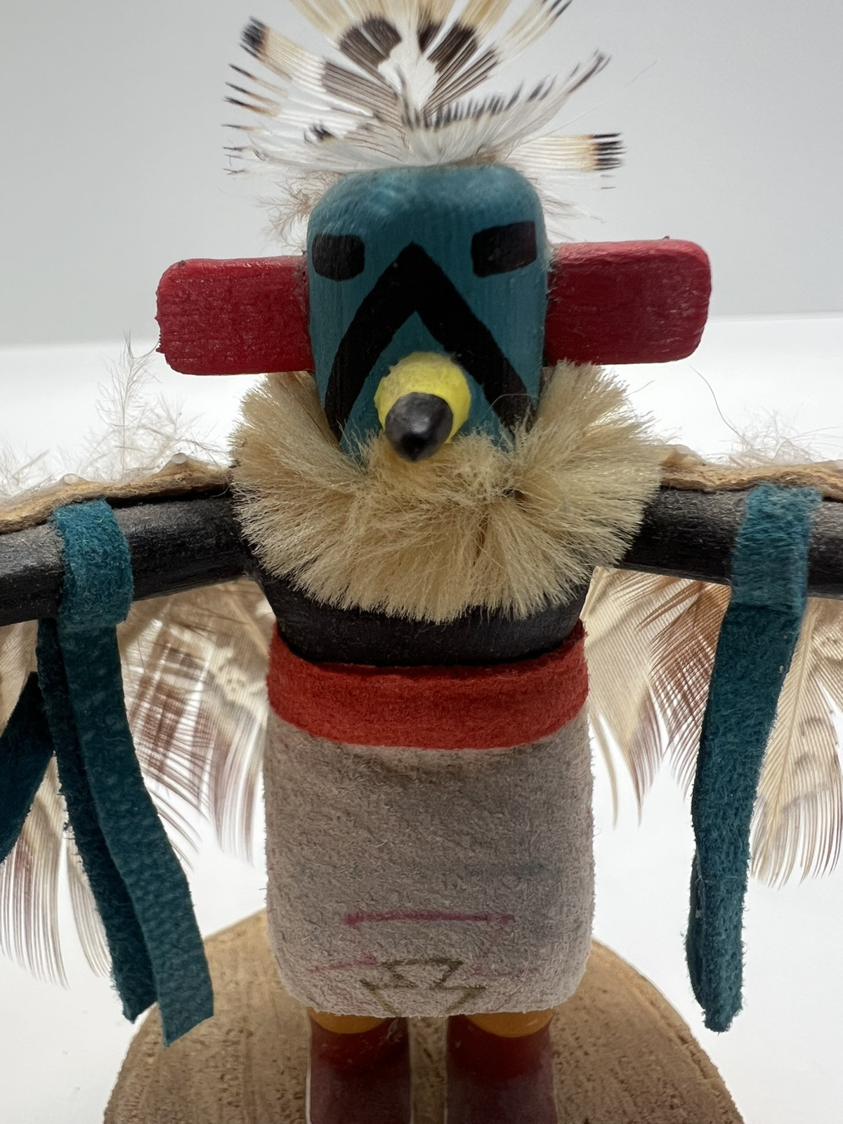 Native American Eagle Dancer VTG Kachina 4” Figurine Signed Lee Feathers