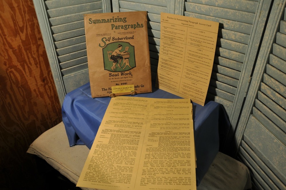 1925 Summarizing Paragraphs Self Supervised Seat Work 7th 8th Grade Learning Mat