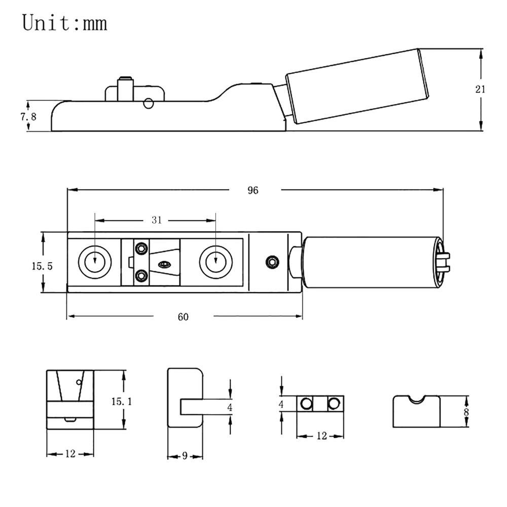 6 String Single String Headless Bass Bridge Headless Individual Bridges Chrome