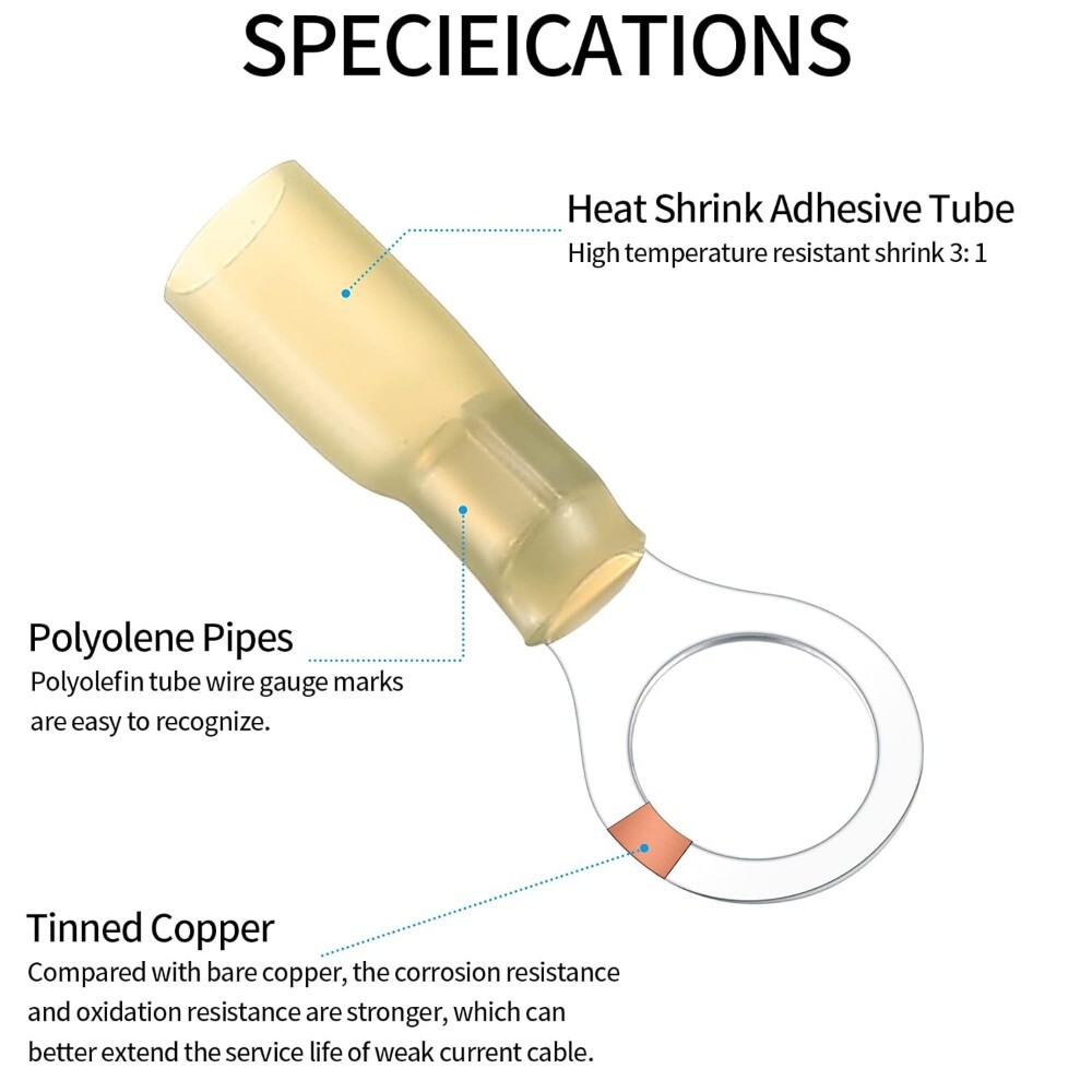 320/120Pcs Heat Shrink Wire Connectors Marine Automotive Waterproof Terminals
