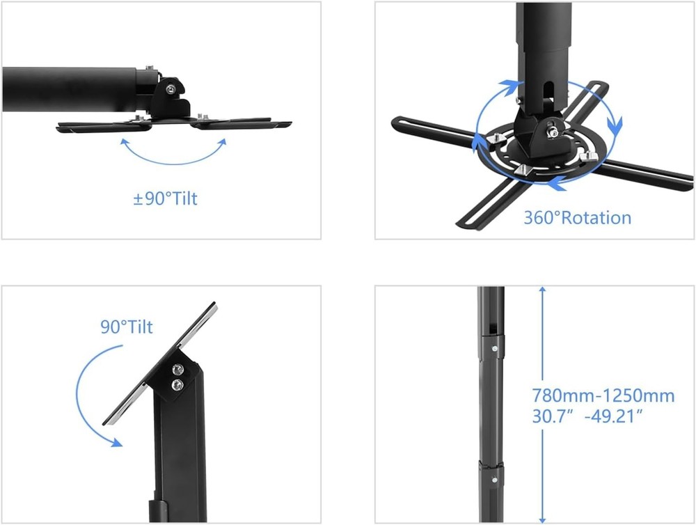 Extendable Projector Ceiling Bracket - Height Adjustable