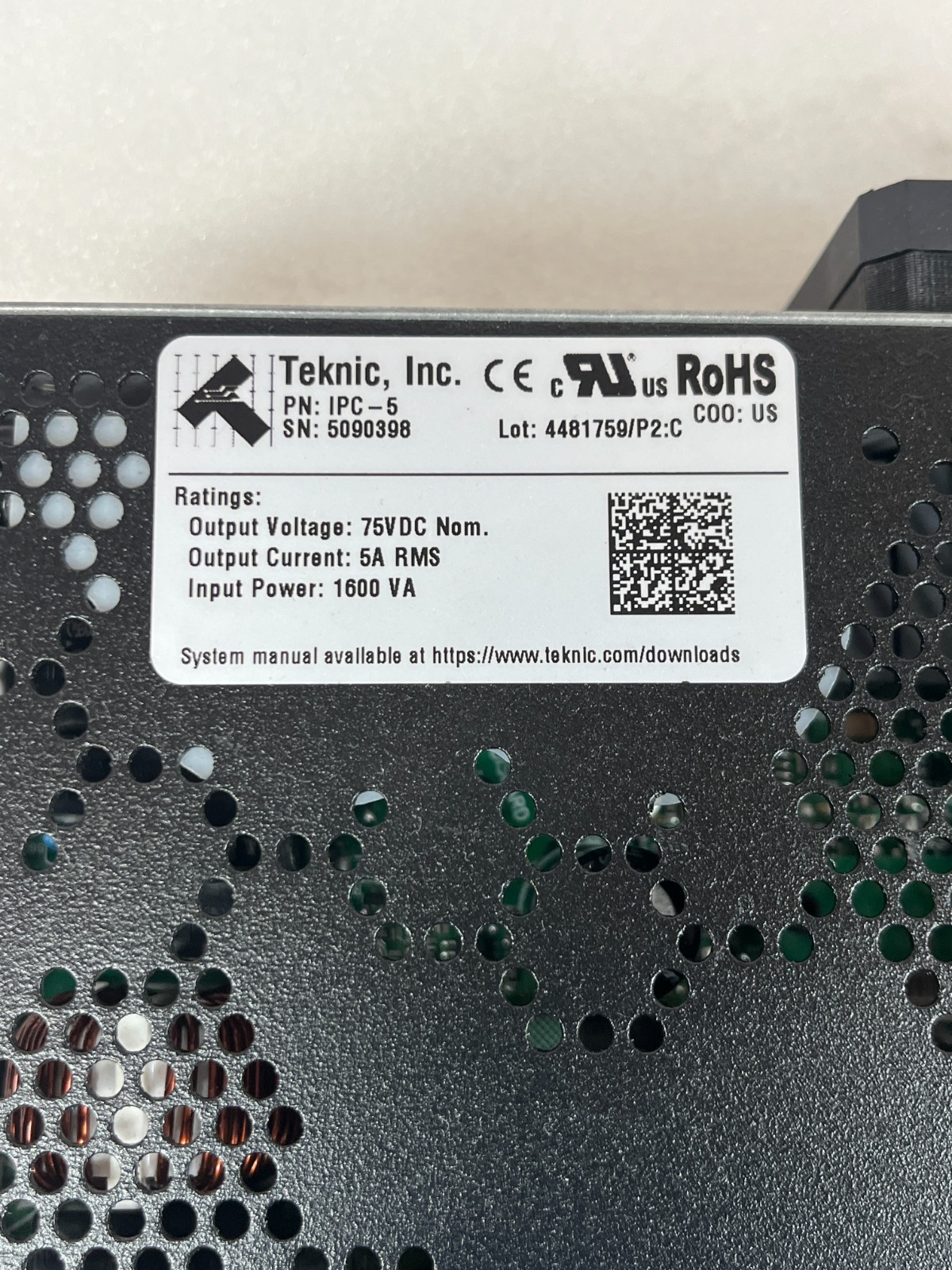Teknic IPC-5 Intelligent Power Center 5 Power Supply 75VDC 1600VA IPC5 Amazon