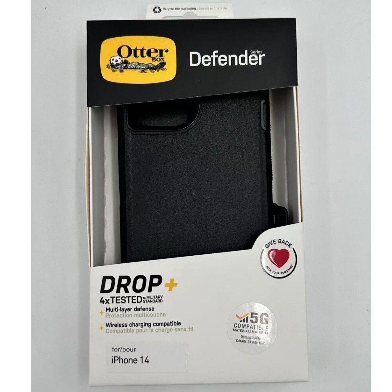 OtterBox Defender Case with Holster Case for iPhone 14 & iPhone 13, Black Case