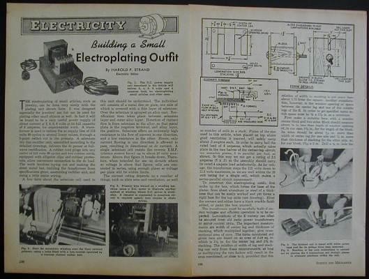 Electroplating Transformer 1949 How-To PLANS & INFO