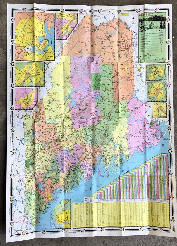 MAINE 1962 State Highway Map