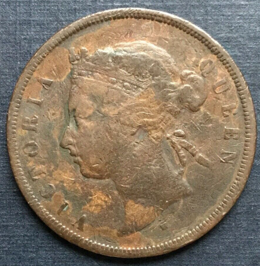 🇲🇾🇲🇾 MALAYSIA STRAITS SETTLEMENTS 1874 H 1 Cent - Victoria 🇲🇾🇲🇾