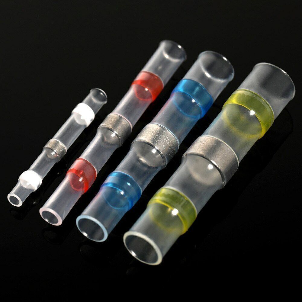 50/1000 Solder Seal Sleeve Heat Shrink Butt Wire Connectors Terminals Waterproof