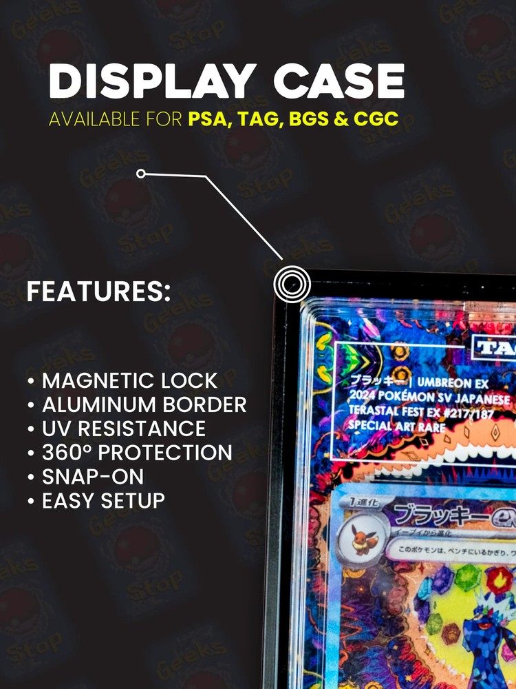 Mega Charizard ex Gold Hyper Rare PSA TAG Beckett | Extended Art Display Case fo