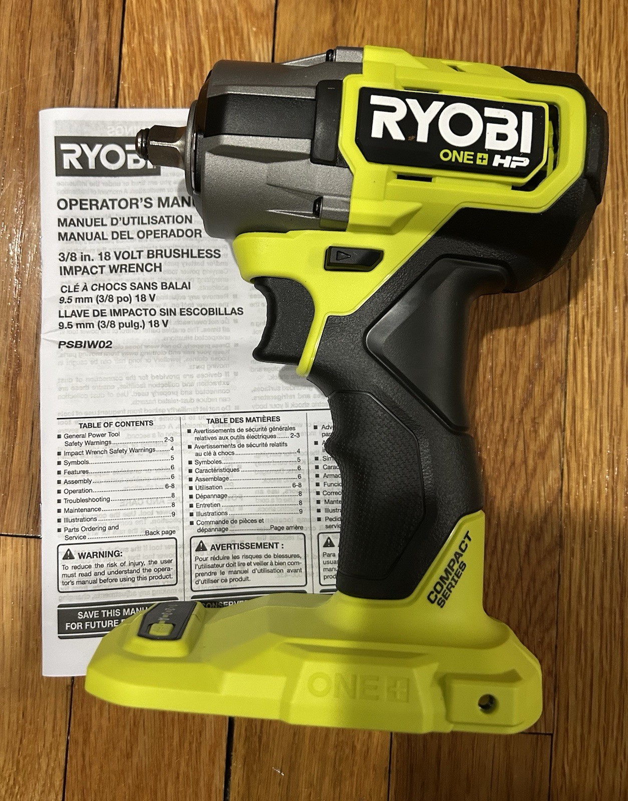 RYOBI GENUINE ONE+ 18V CORDLESS 3/8" IMPACT WRENCH PSBIW02 BRUSHLESS TOOL