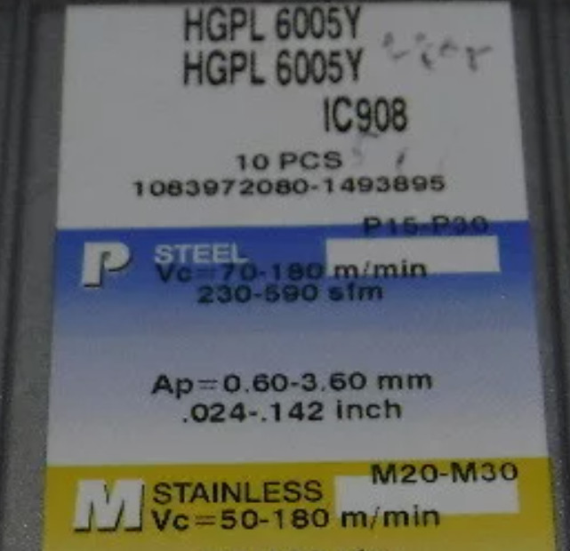 10  PCS  ORIGINAL  INSERTS  HGPL 6005Y IC908