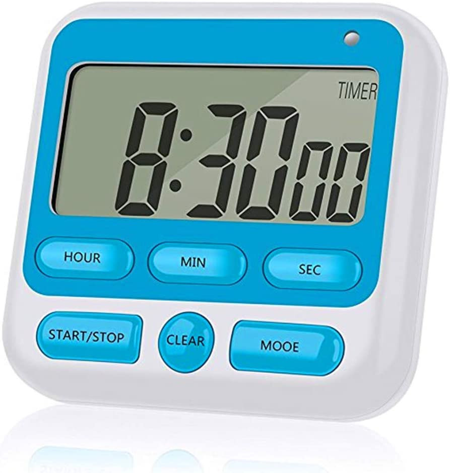 Upgraded Digital Kitchen Timer, On/Off Switch, 12/24 Hour Clock and Silent Timer