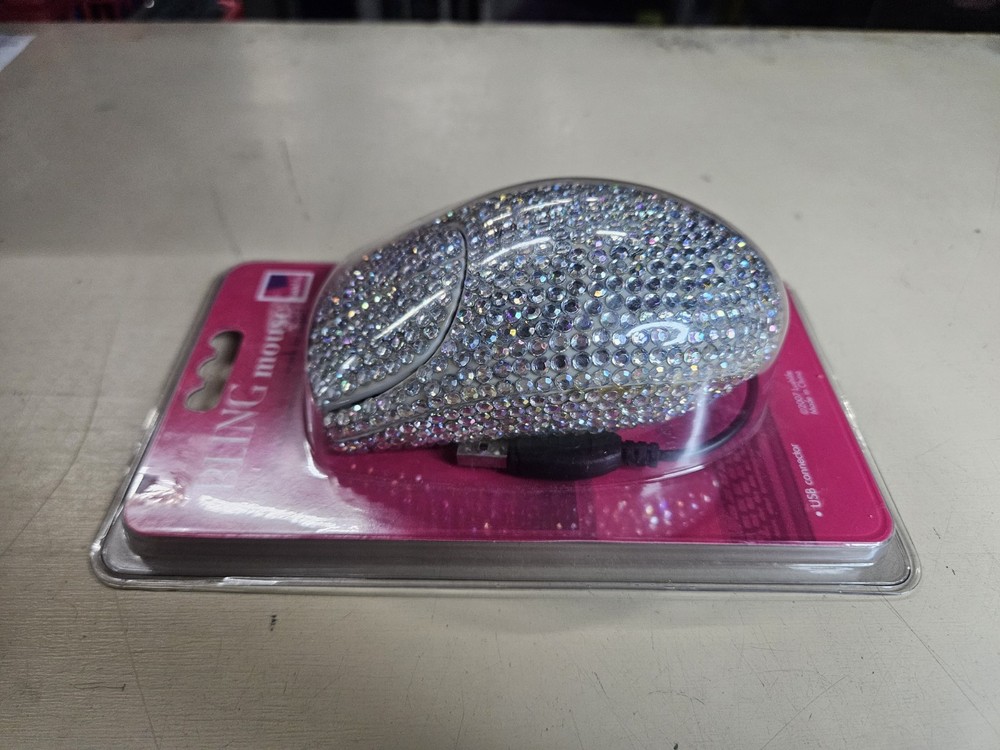NEW Bling Mouse, Wireless, Silver Beads Sparkles, Lushlife