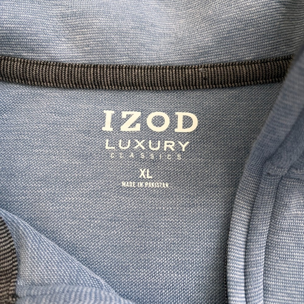 IZOD Luxury Classics Quarter Zip Pullover X-Large Light Blue Golf Sweater