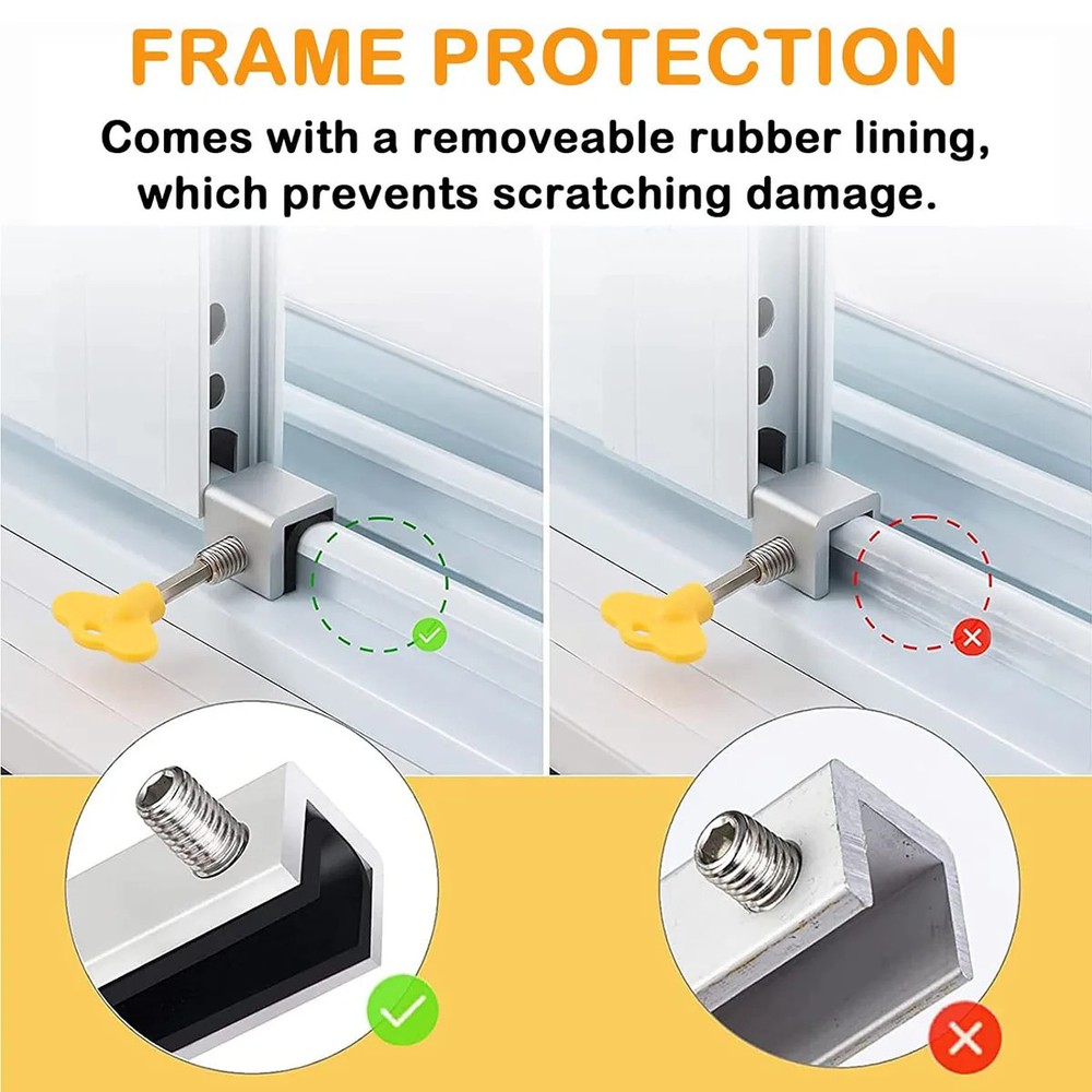 4pcs/set sliding window locks door security locks window security bars with key