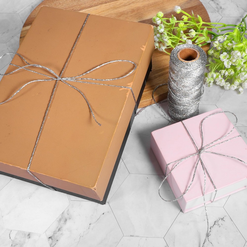 110 Yards Silver String for Ornaments, Silver String for Crafts, Non Stretch ...