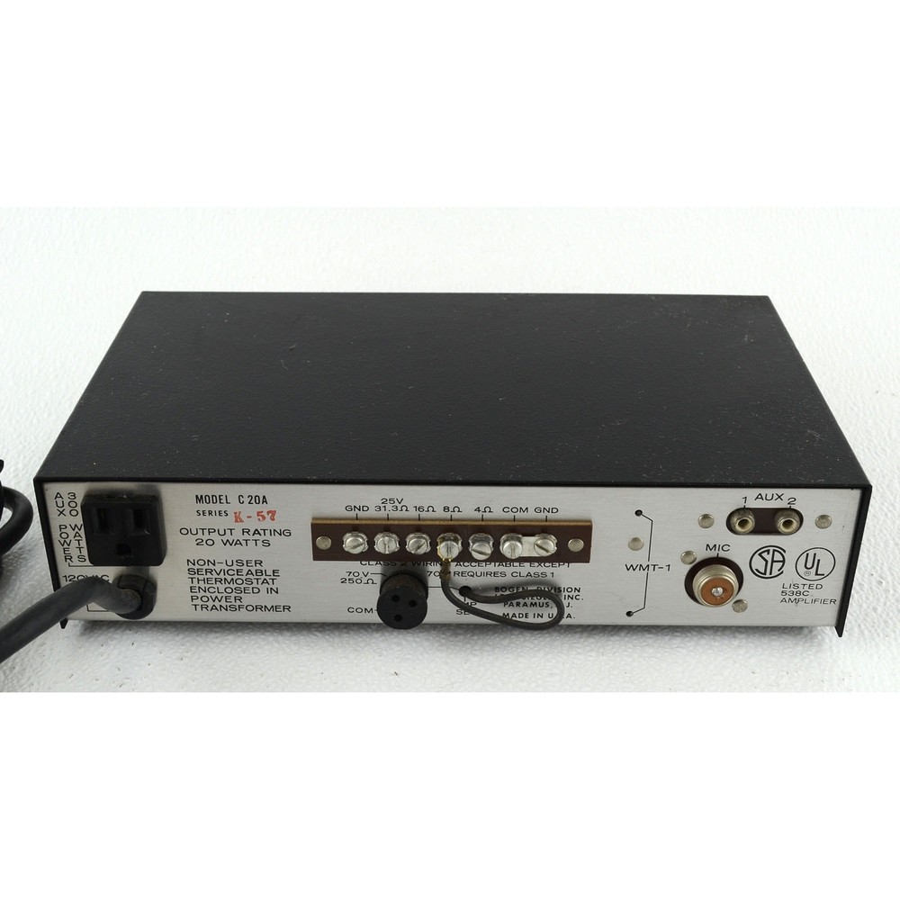 Bogen Challenger C-20A Solid State PA Amplifier 20W Tested w/ Box