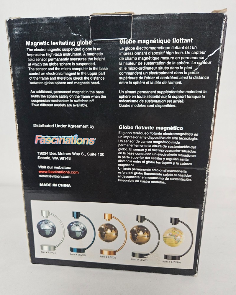Magnetic Levitating Globe Fascinations Stellanova Series Computer Controlled NOS