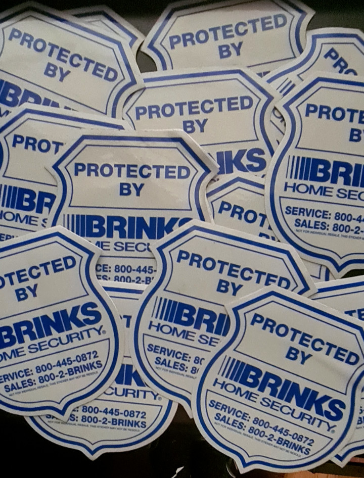 Brinks Security Alarm Decal Window Door Sticker