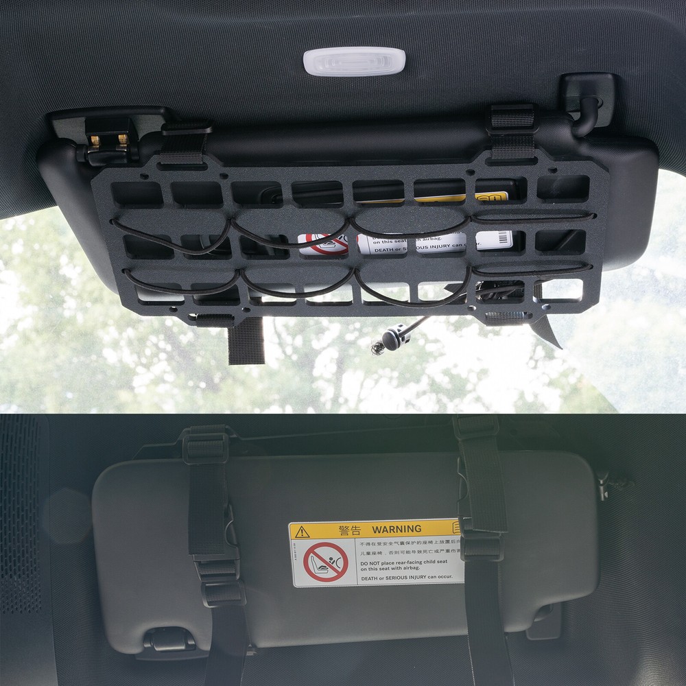 Car Tactical Rigid Molle Panel Sun Visor Organizer Storage Rack Rigid Panel-US